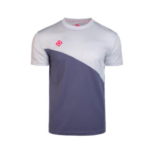 CAMISETA TECNICA ABI HOMBRE GRIS Y LILA